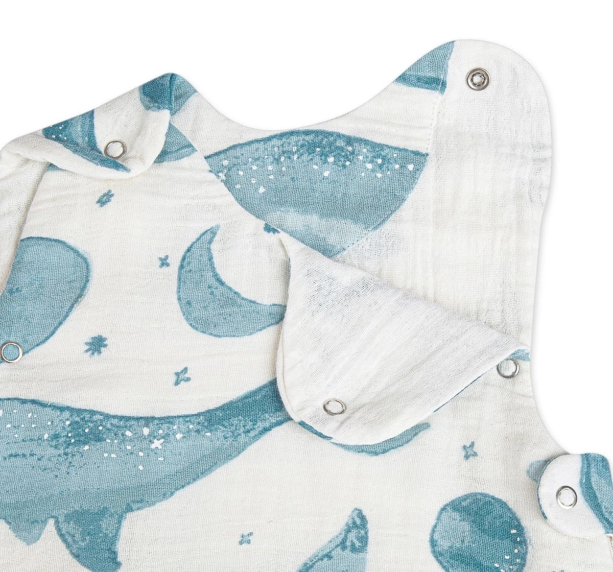 Crane Baby Caspian Collection Muslin Wearable Blanket Whale0Y+ Blue