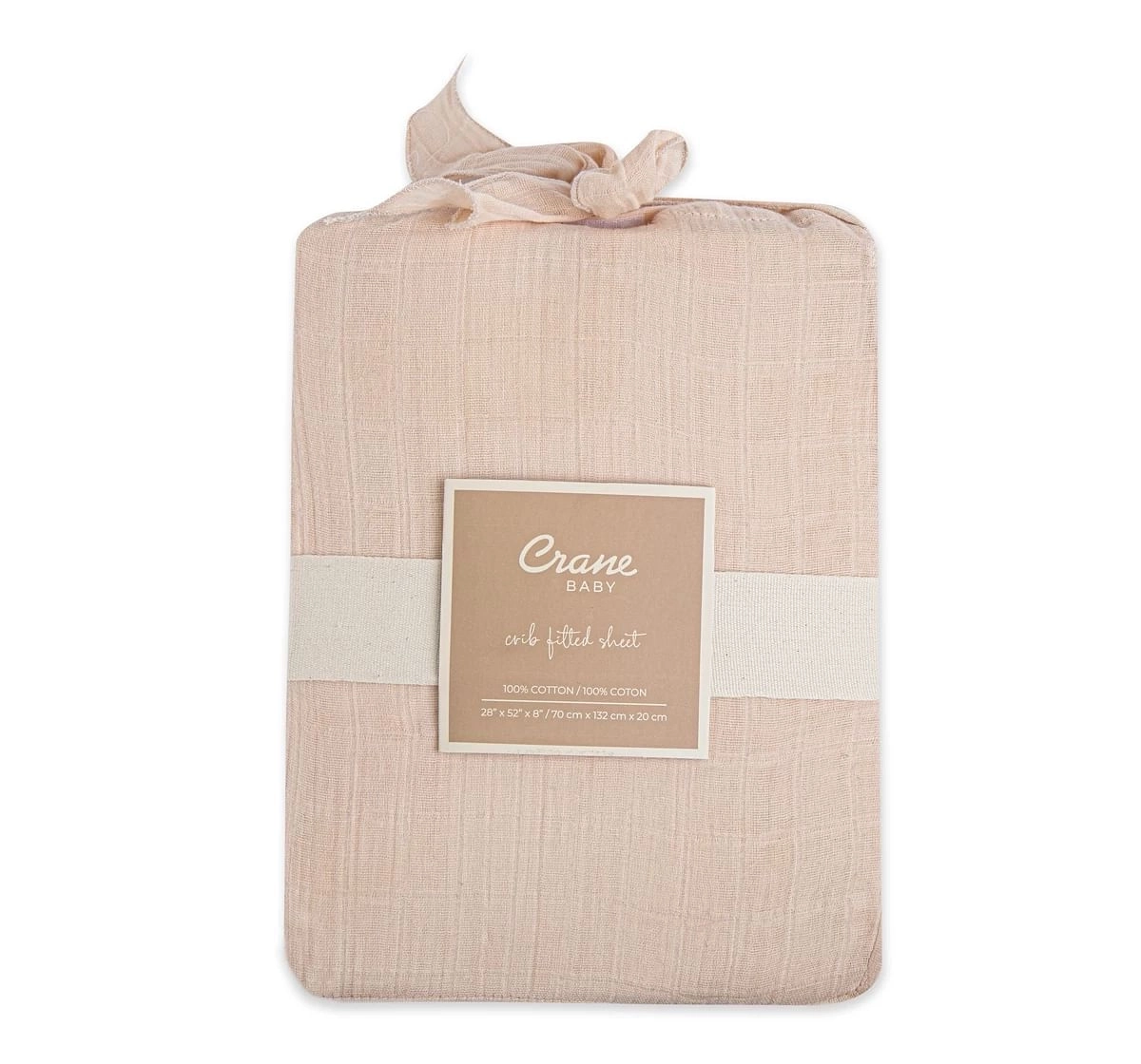Crane Baby Muslin Crib Fitted Sheet Desert Rose 0Y+ Pink