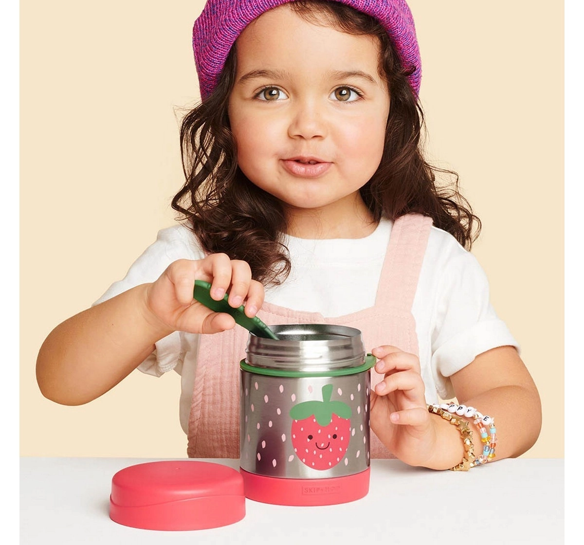 Skip Hop Spark Style Food Jar Strawberry 3Y+, Multicolour