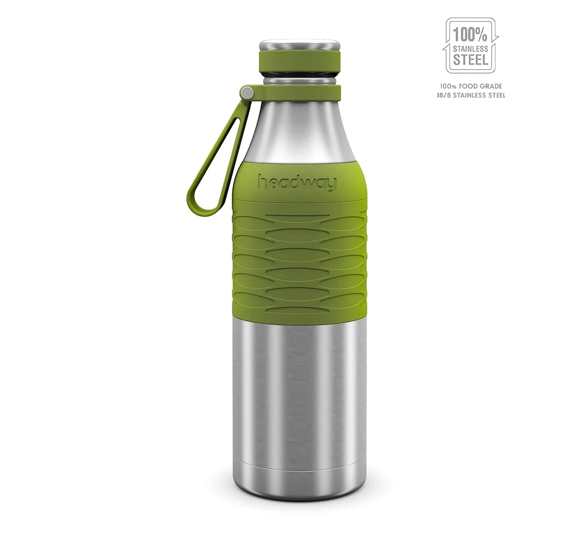 Headway Burell Classic Bottle 600ml Triple Layered Insulation for kids 10Y+, Green