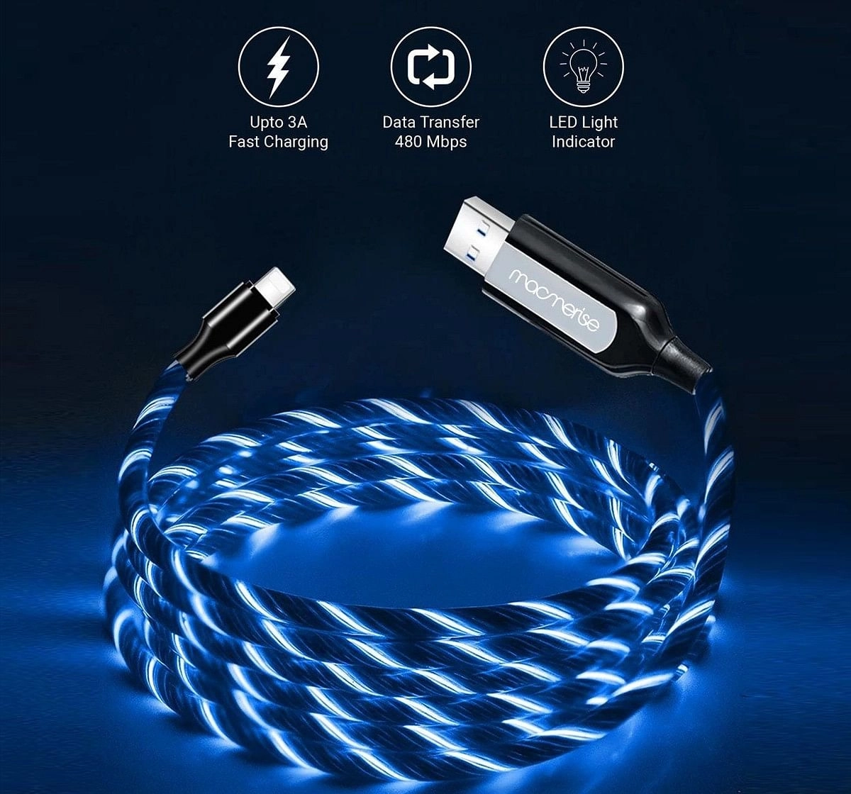 Macmerise Illume Blue USB Cables Multicolor 12Y+