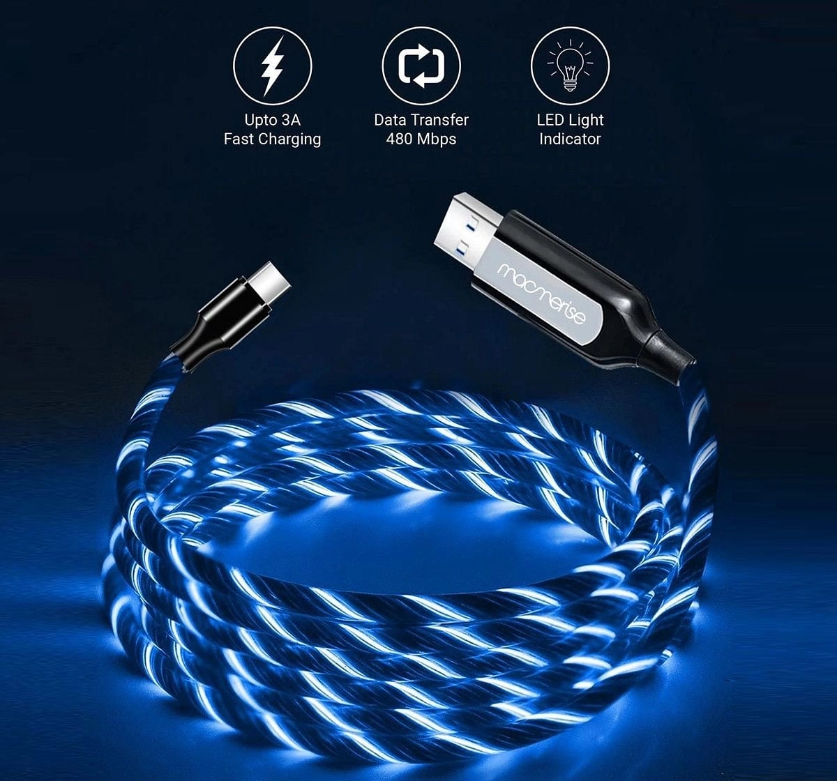 Macmerise Illume Blue USB Cables Multicolor 12Y+