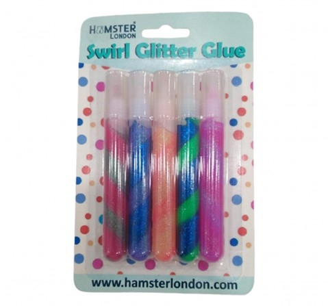 Swirl Glitter Glue by Hamster London, Pack of 5, Assorted, Ideal for craft and school projects, 3Y+