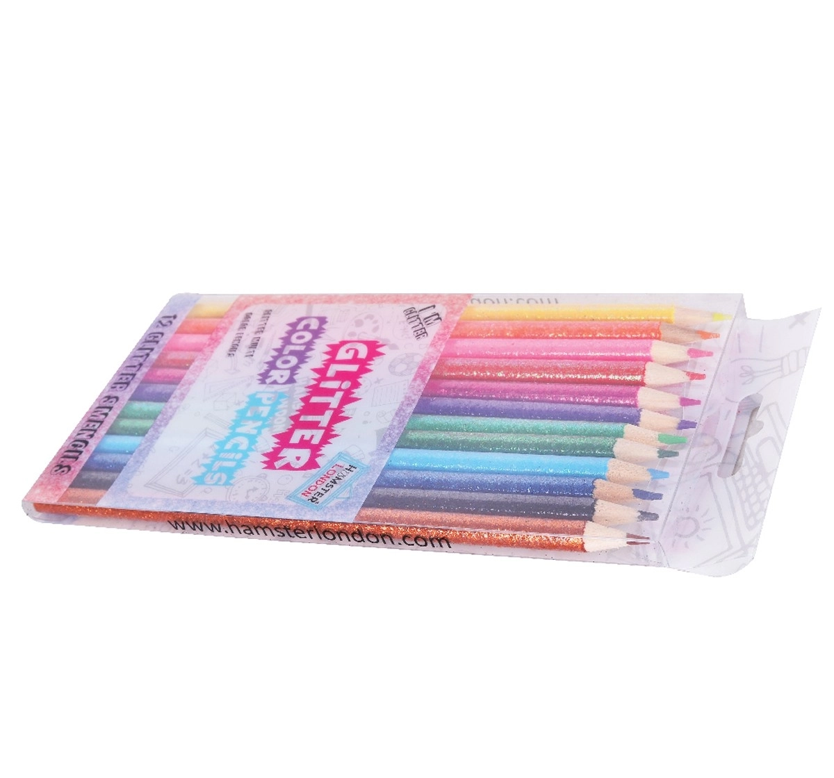 Scented Glitter Pencil Set by Hamster London, Pack of 10, Best Gift for Kids, 3Y+