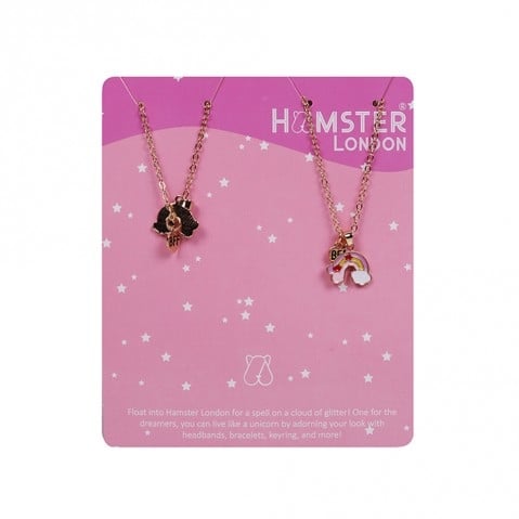 Hamster London Rainbow Necklack Pink 18M+