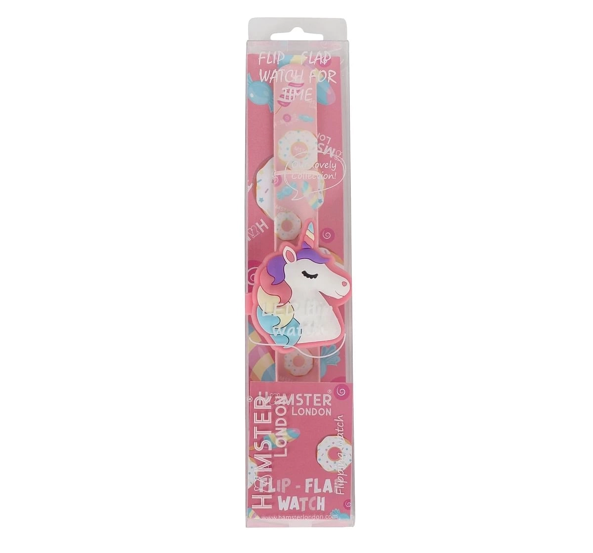 Hamster London Flip Flap Digital Watch Unicorn For Kids, Pink, 3Y+