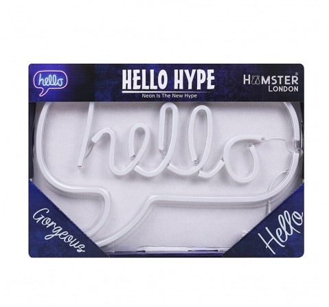 Hype Hello Neon Shaped LED Light by Hamster London, Pink, 10Y+