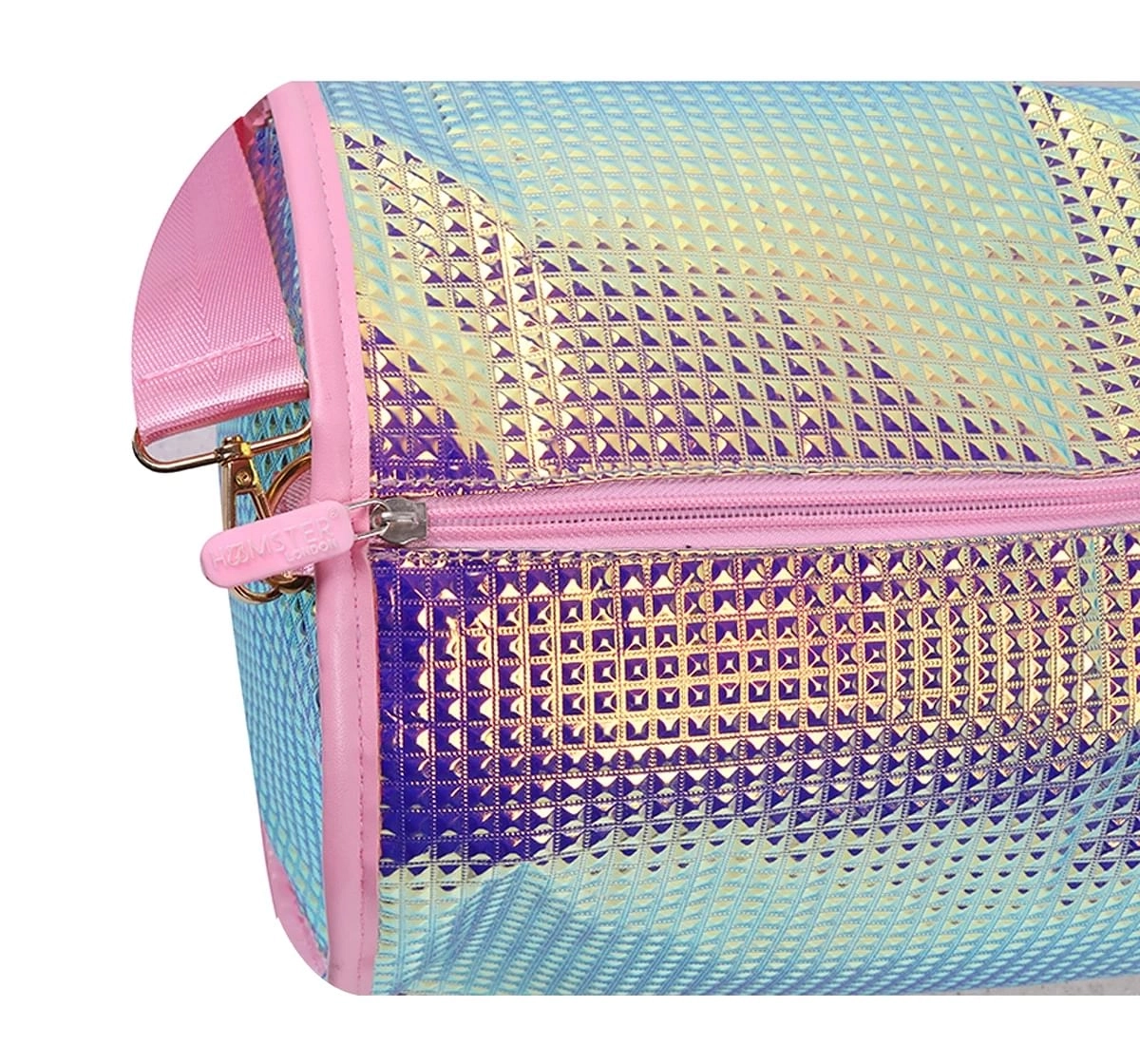 Hamster London Drum Duffle Holographic Gym Bag, Pink