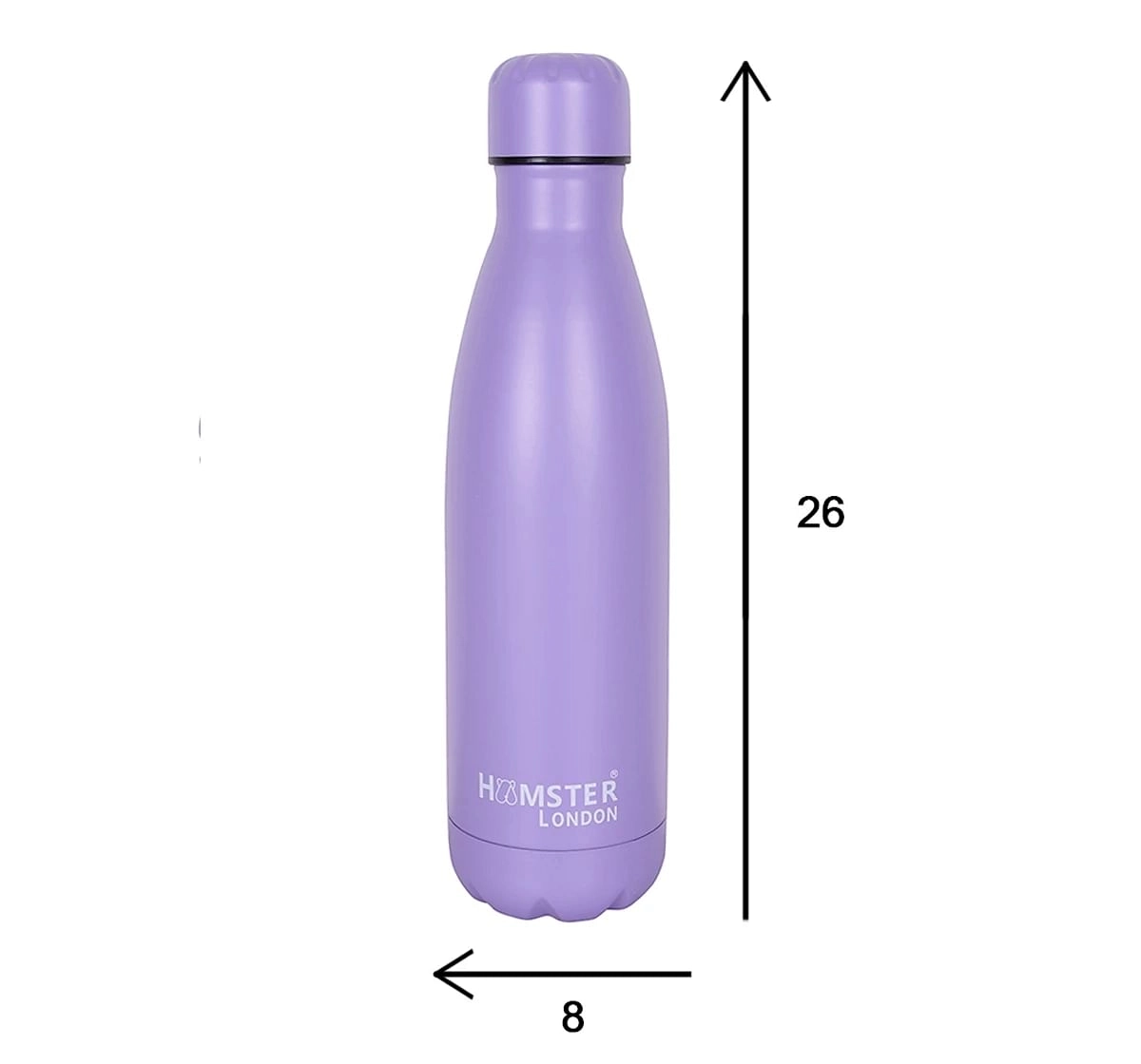 Stainless Steel Insulated Water Bottle by Hamster London for Kids, Purple, Non-Toxic, BPA Free, 500ml, 5Y+