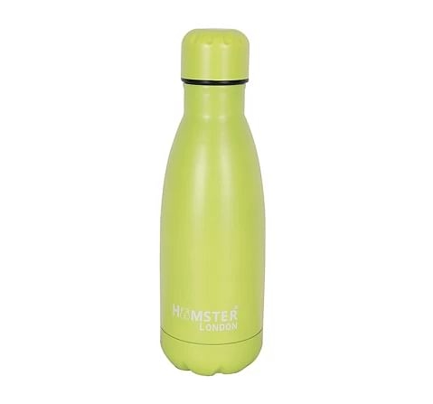 Stainless Steel Insulated Water Bottle by Hamster London for Kids, Yellow, Non-Toxic, BPA Free, 350ml, 5Y+