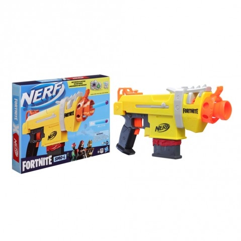 Nerf Fortnite Smg-L Motorized Dart Blaster  Includes 3 Targets, Comes With 6-Dart Clip And 6 Official Nerf Elite Darts, 8Yrs+