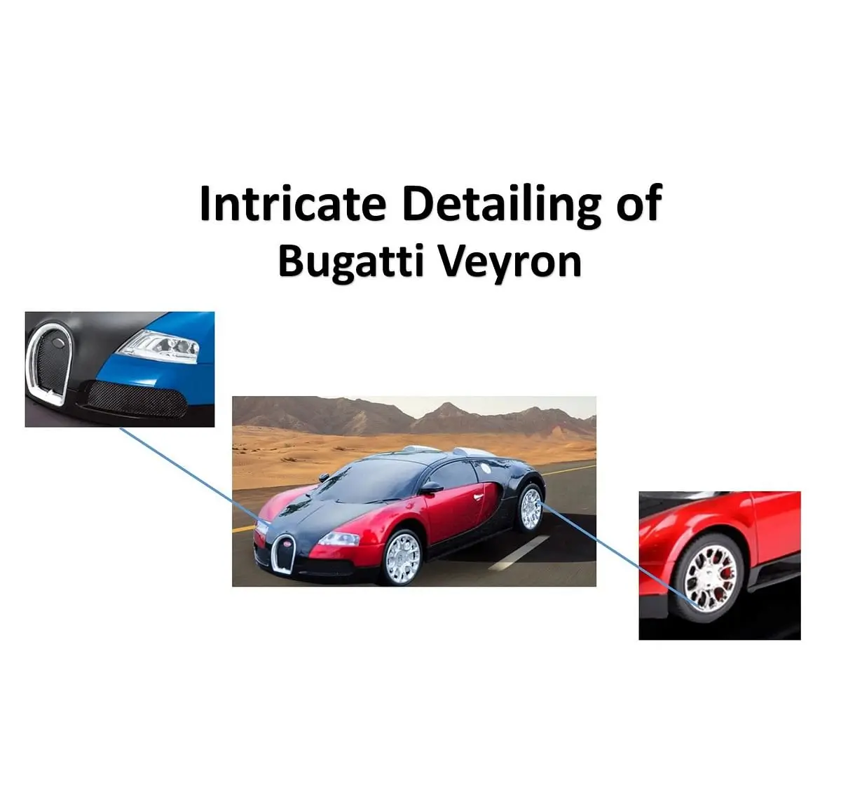 Playzu Bugatti Veyron 1:14 Kids Remote Control Car 6Y+, Blue