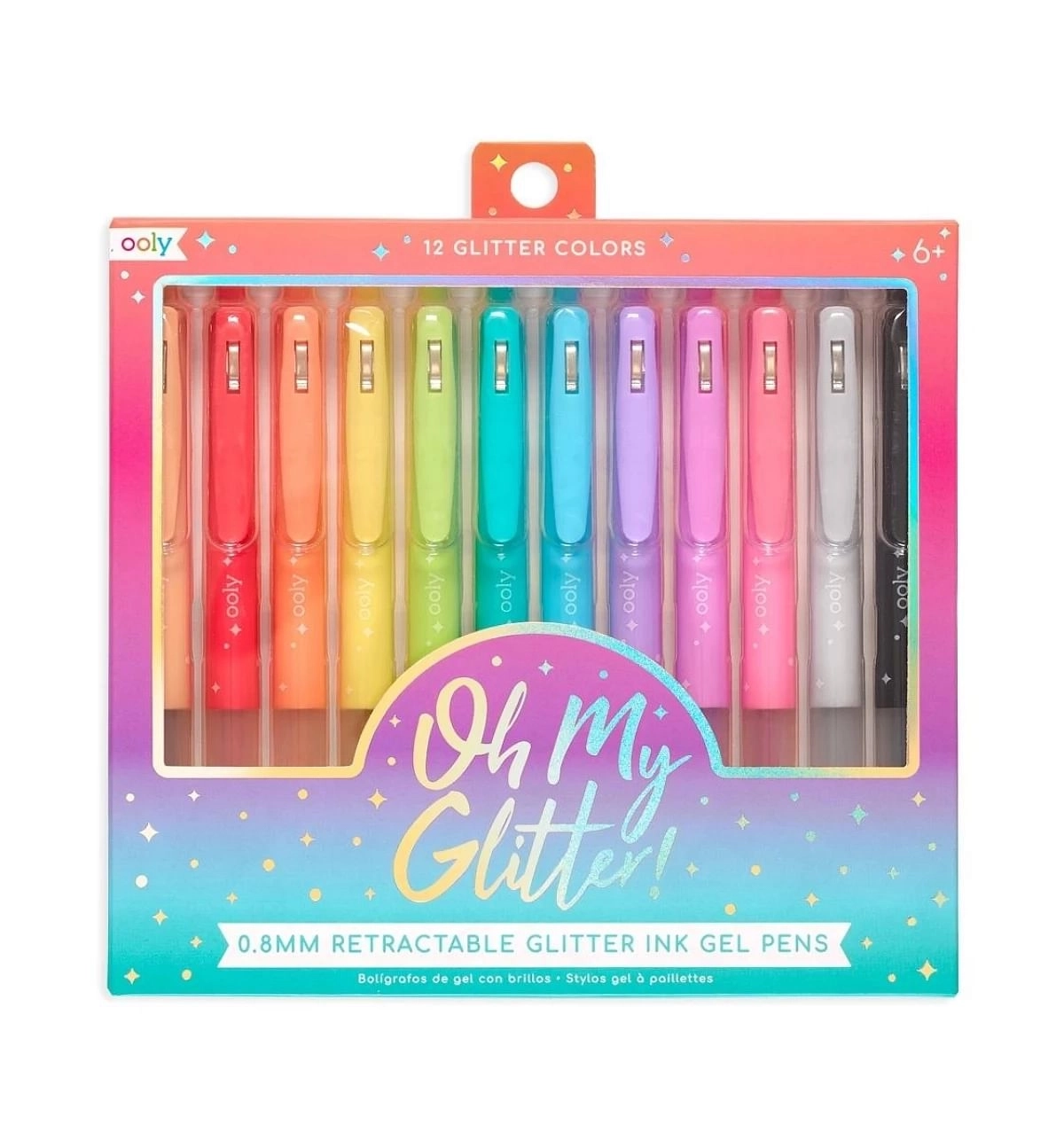 OOLY Oh My Glitter, Gel Pens For Kids & Students, Set of 12, Multicolour 6Y+