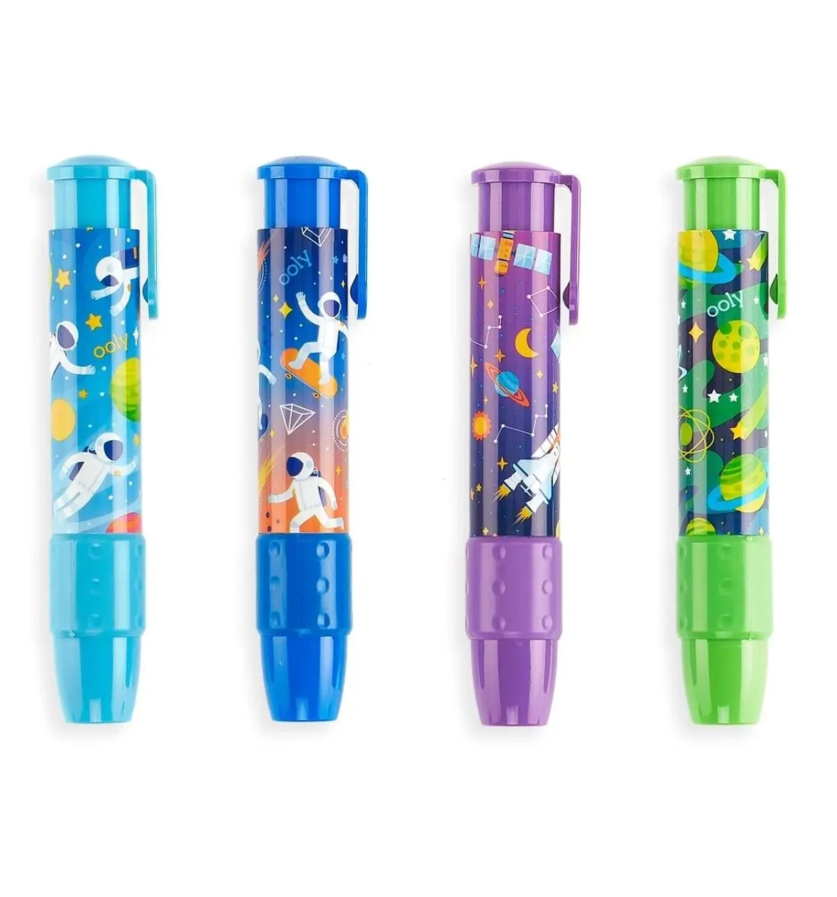 OOLY Clickit Erasers: Astronaut, Erasers for Art, School, and Office Use, Classroom Set, Multicolour, 6Y+