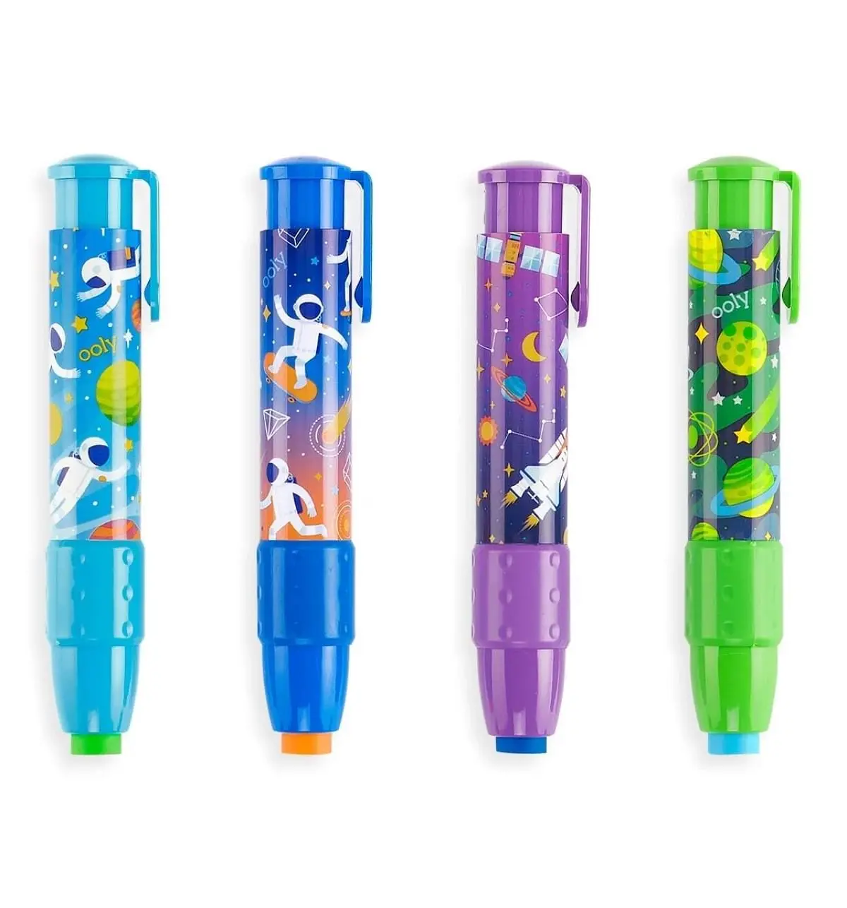 OOLY Clickit Erasers: Astronaut, Erasers for Art, School, and Office Use, Classroom Set, Multicolour, 6Y+
