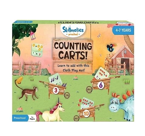 Skillmatics Counting Carts Board Game for kids 4Y+, Muliticolour
