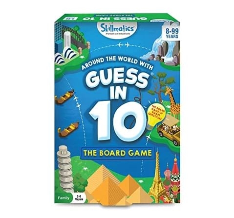 Skillmatics Guess In 10 Around the World Board Game for kids 8Y+, Muliticolour