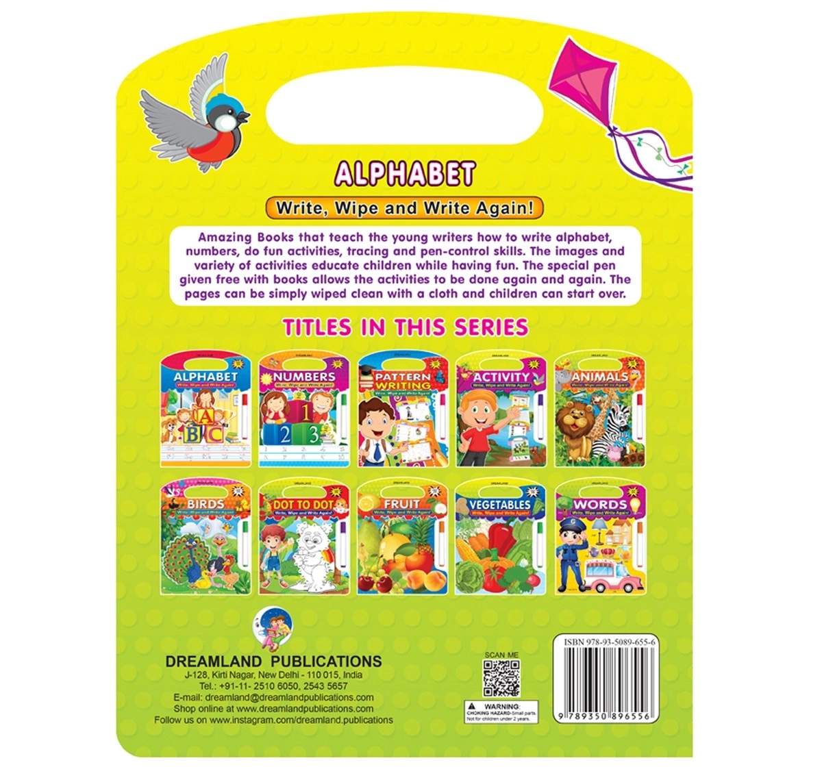 Dreamland Paperback Write and Wipe Alphabets Books for Kids 2Y+, Multicolour