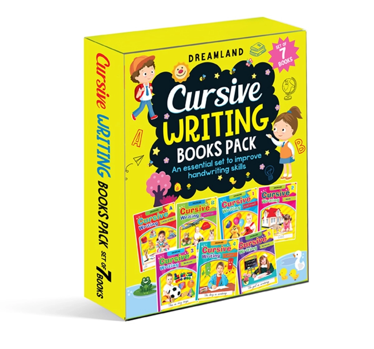 Dreamland Paperback Cursive Writing Book for Kids 3Y+, Multicolour