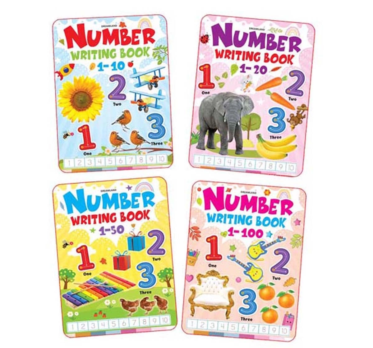 Dreamland Paperback Number Writing Pack Books for Kids 3Y+, Multicolour