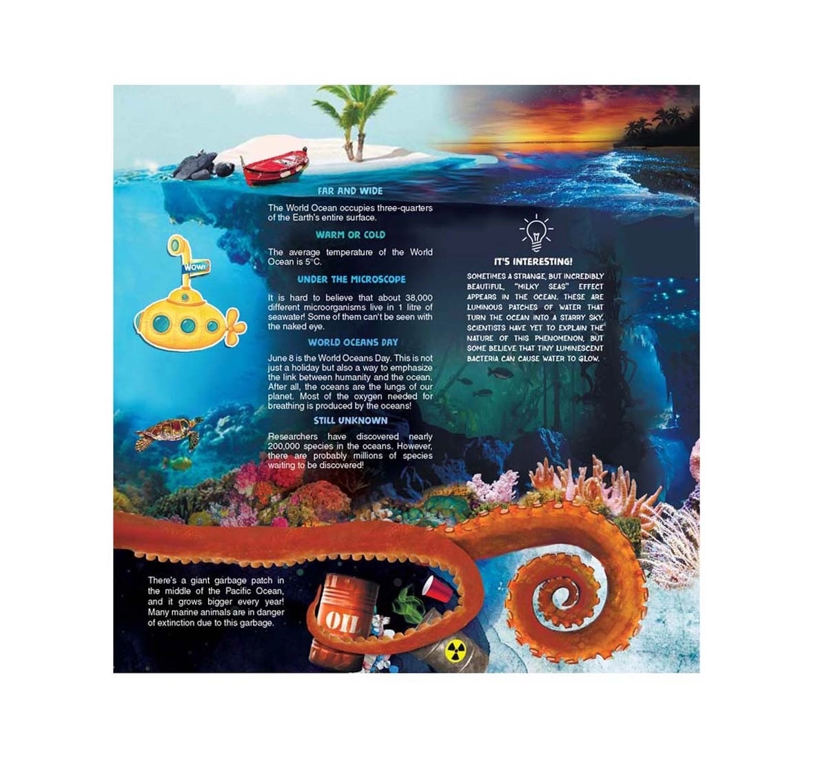 Dreamland Paperback WOW Encyclopedia Oceans Book for Kids 6Y+, Multicolour