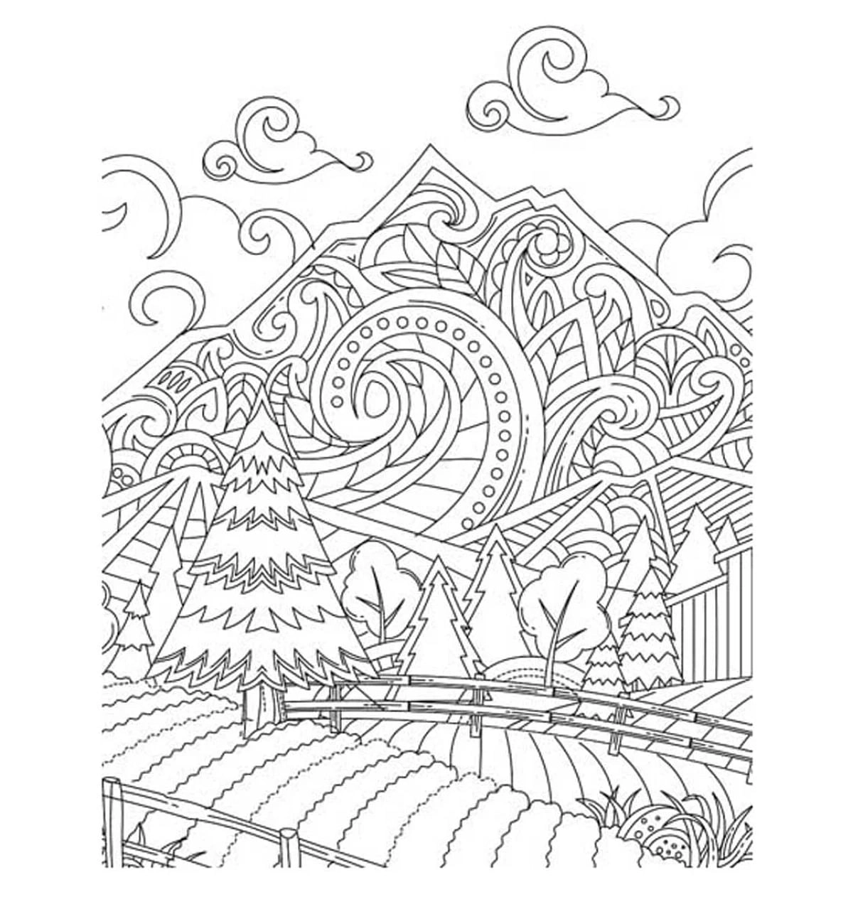 Dreamland Countryside Colouring Book For Adults, 32 Pages, Paperback