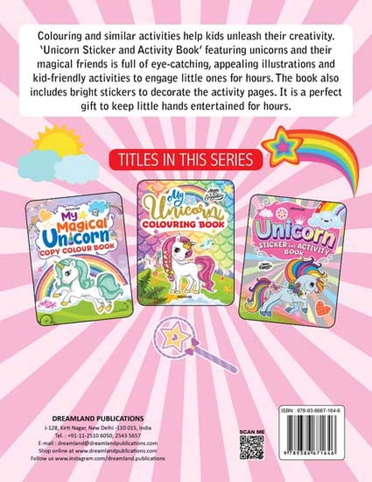 Dreamland My Magical Unicorn Sticker And Activity Book For Children, With Bright Stickers To Decorate, 40 Pages, Paperback