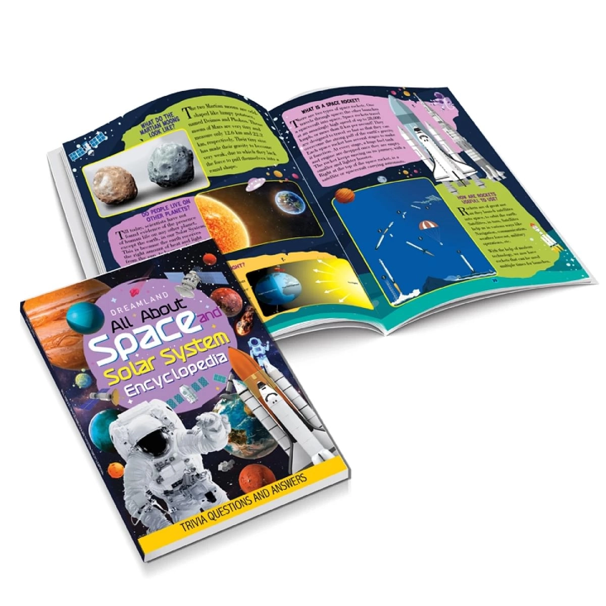 Dreamland Space And Solar System Encyclopedia For Children, All About Trivia Questions And Answers, 64 Pages, Paperback