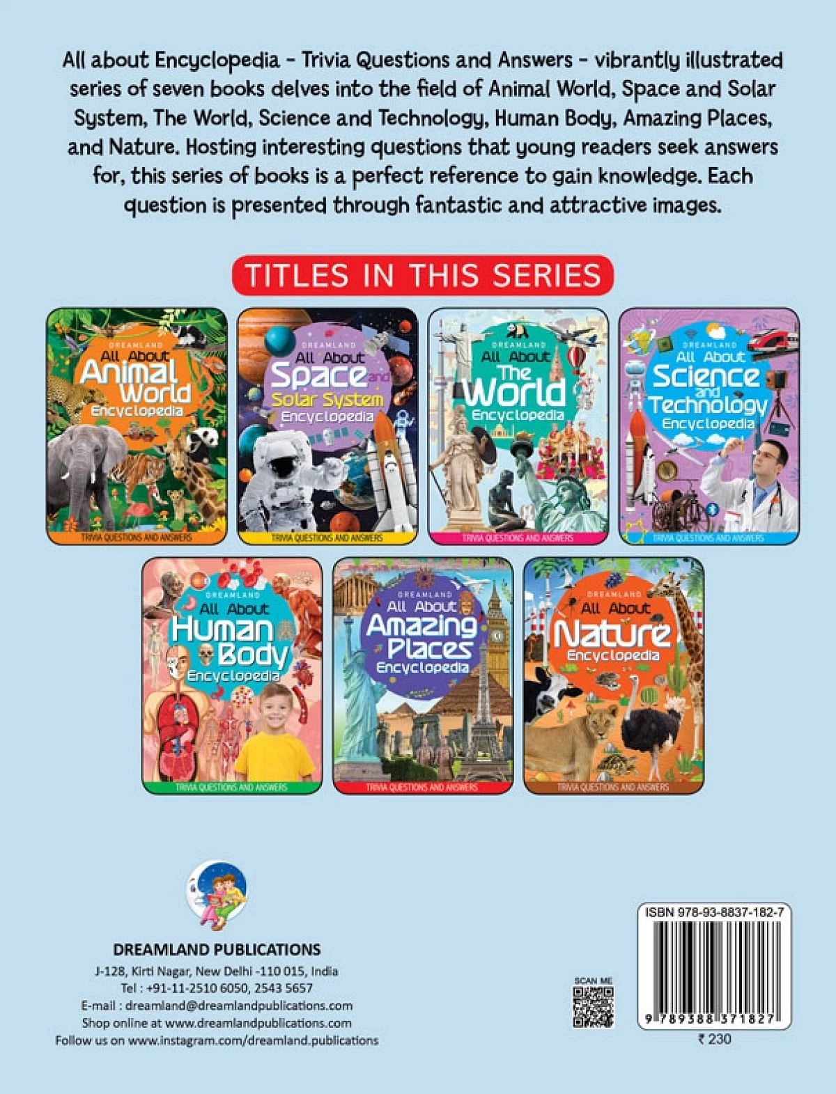 Dreamland The World Encyclopedia For Children, All About Trivia Questions And Answers, 64 Pages, Paperback