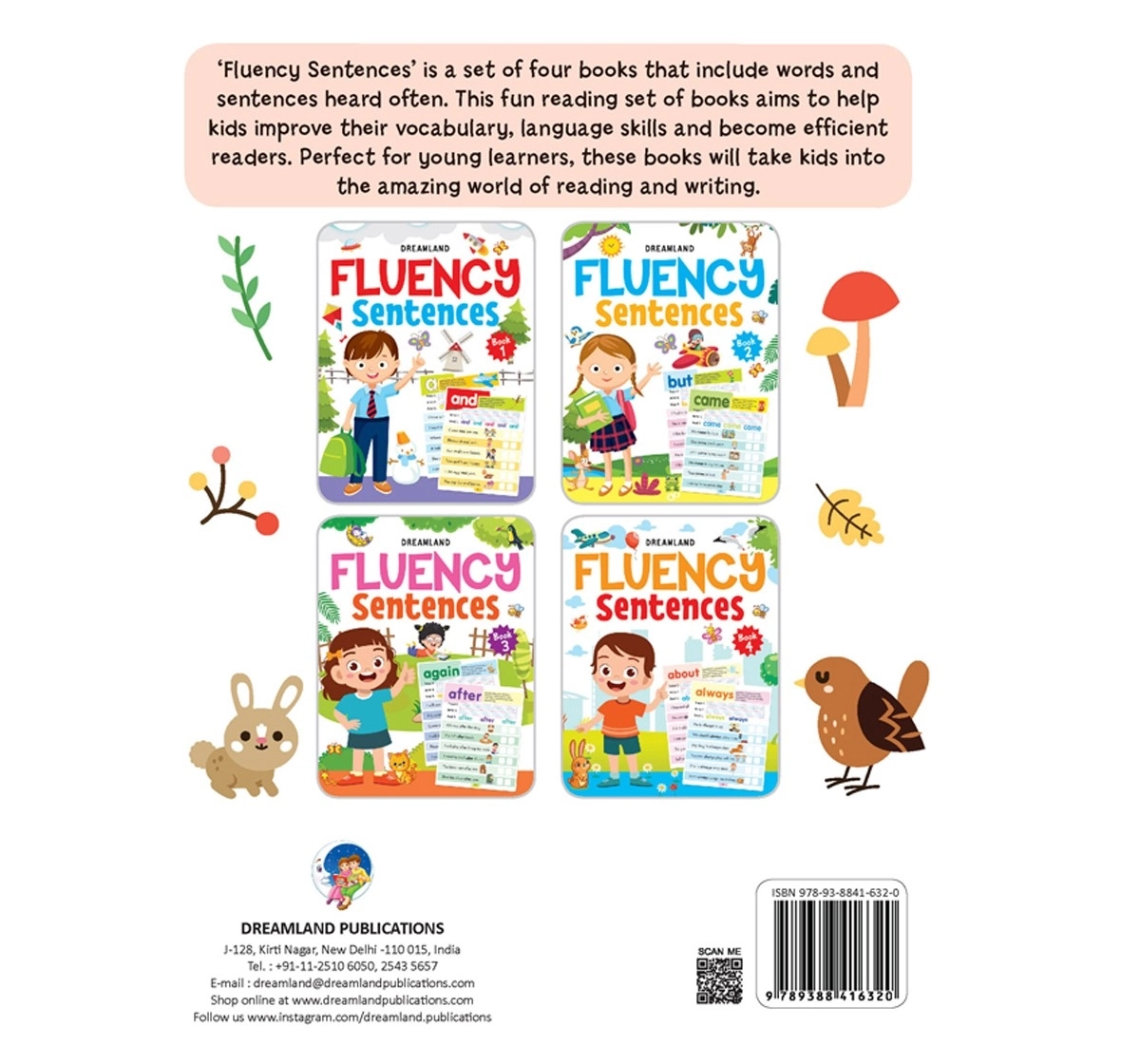 Dreamland Paperback Fluency Sentences Book Part 3 for Kids 4Y+, Multicolour