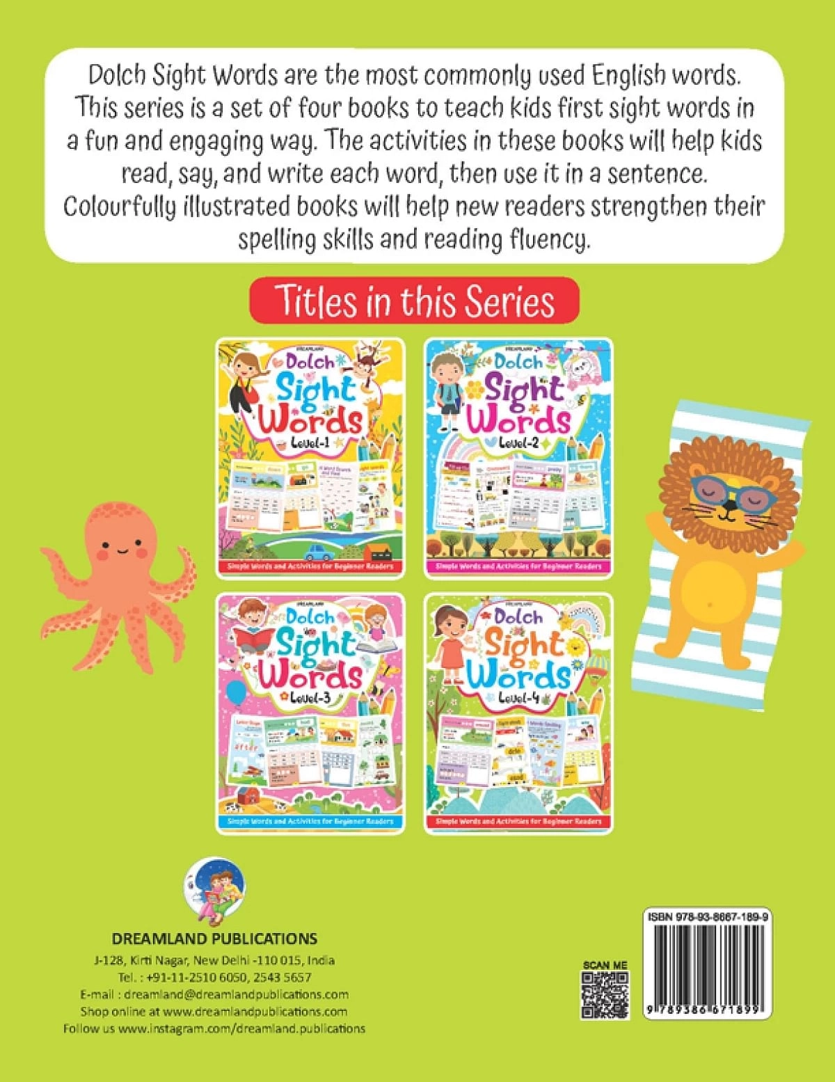 Dreamland Dolch Sight Words Level 4 Simple Words And Activities For Beginner Readers, 64 Pages, Paperback