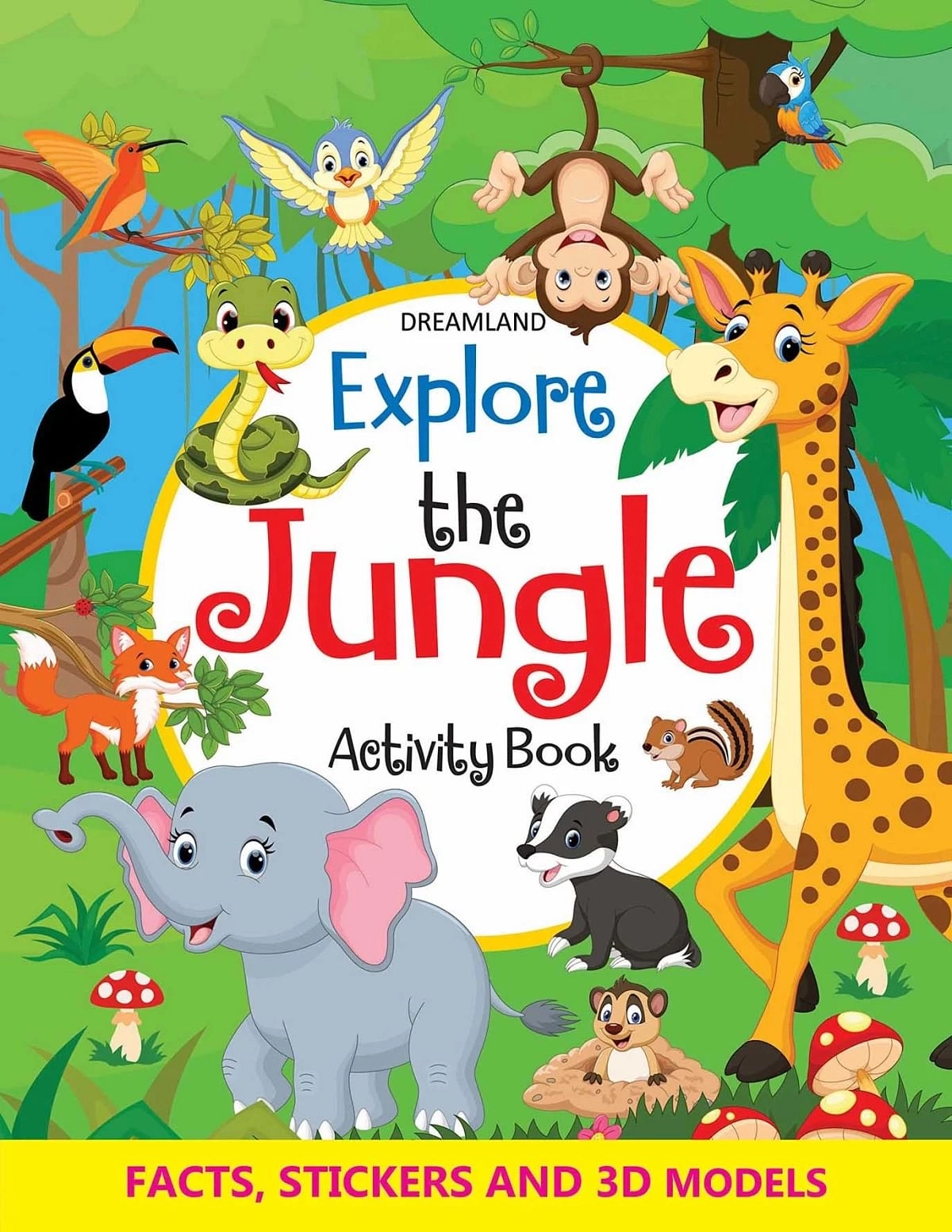 Dreamland Explore The Jungle Activity Book With Stickers And 3D Models, 40 Pages, Paperback