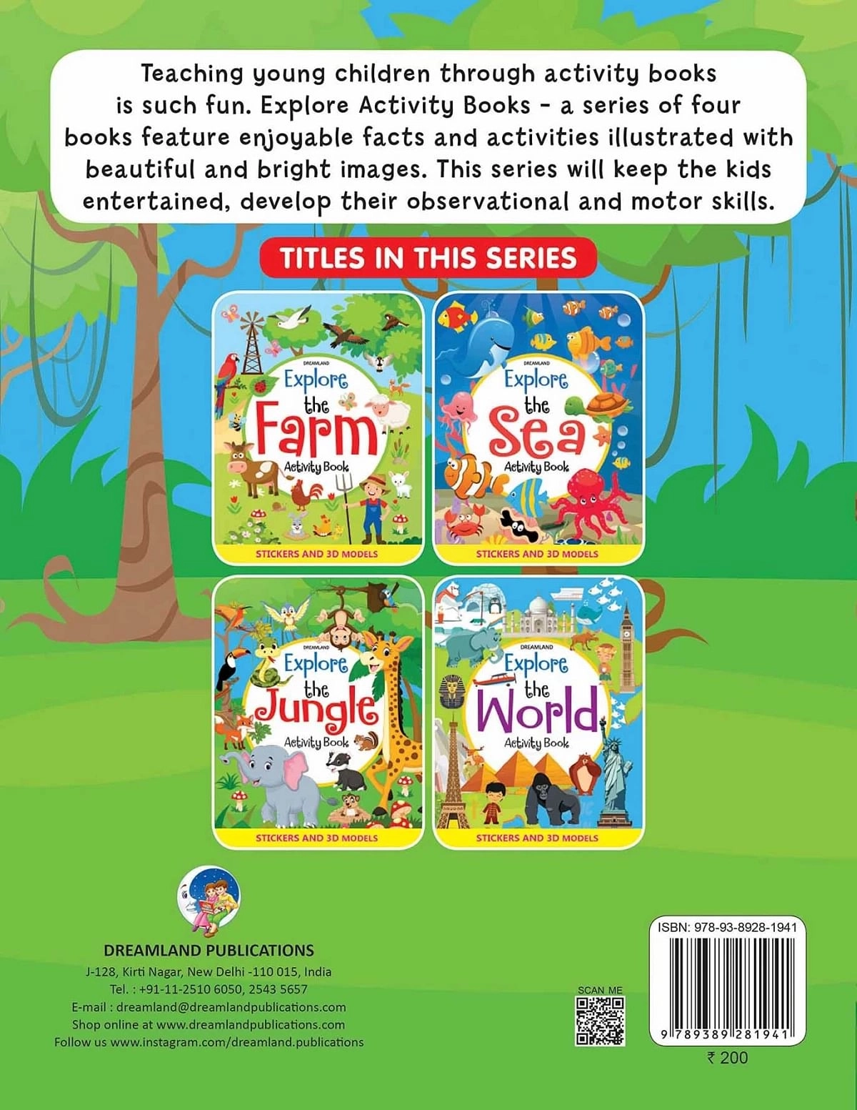 Dreamland Explore The Jungle Activity Book With Stickers And 3D Models, 40 Pages, Paperback