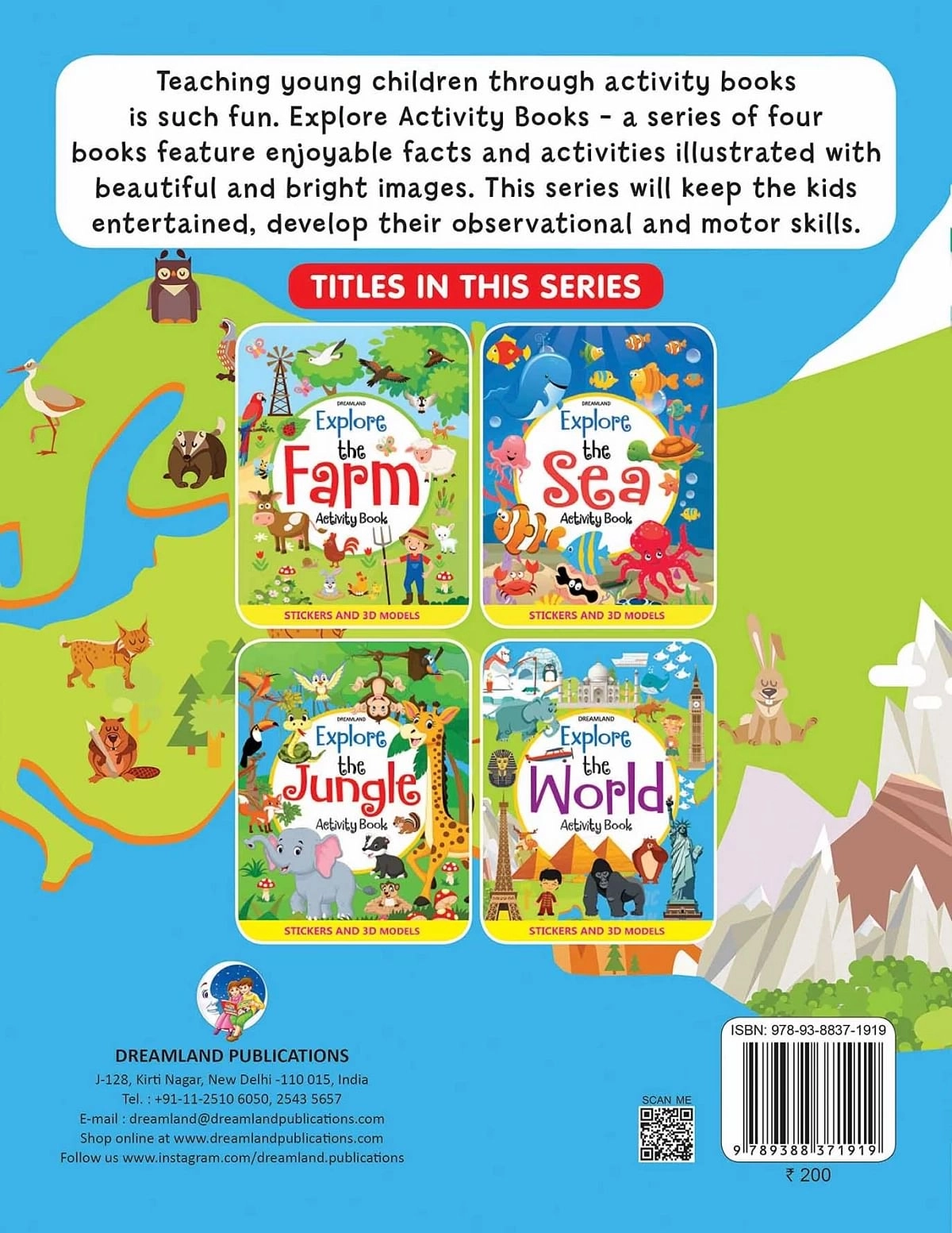 Dreamland Explore The World Activity Book With Stickers And 3D Models, 40 Pages, Paperback