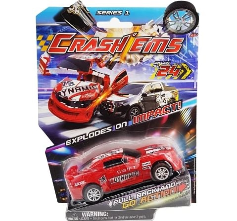 Crashems Dynamic Pull Back Car for kids 3Y+, Multicolour