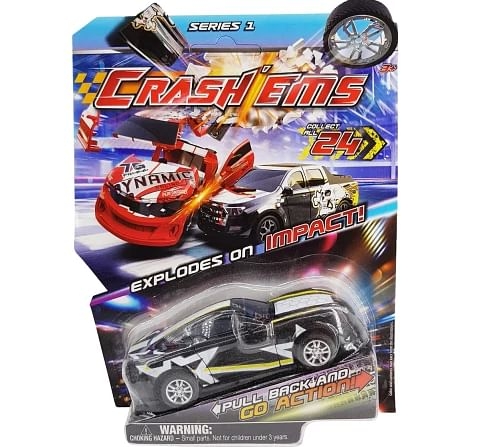 Crashems Black Star Pull Back Car for kids 3Y+, Multicolour