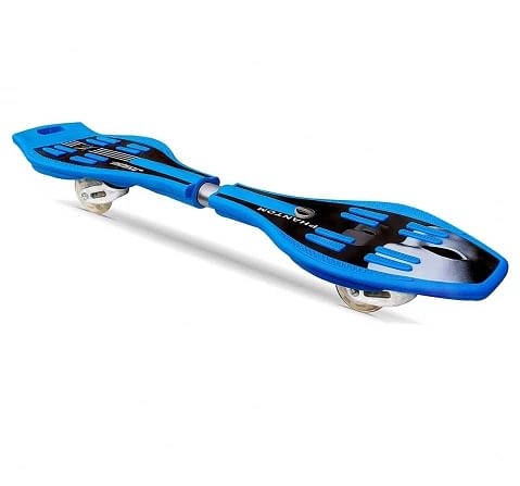 Jaspo 34 Inch X 9 Inch Waveboard Casterboard Balancing Board Heavy Duty Cruiser Skateboard With 80Mm Illuminating Pu Wheels Blue 6Y+
