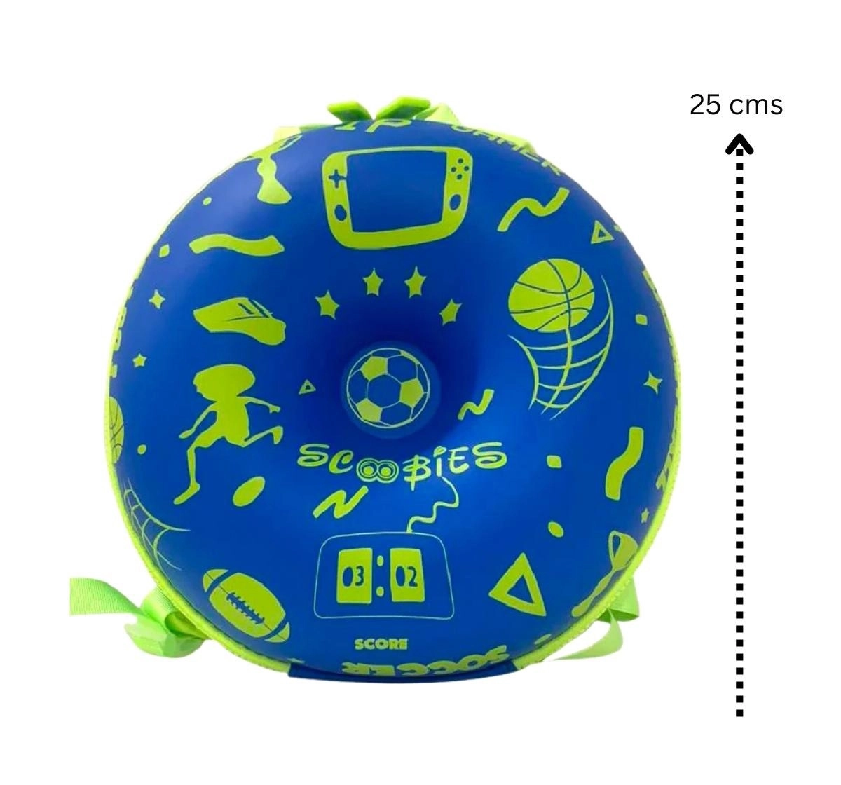 Scoobies Sporty-Donut Elegant And Cute Toddler Backpack For Little Girls Boys Bag, Blue & Green, 14 Cm, 3Y+