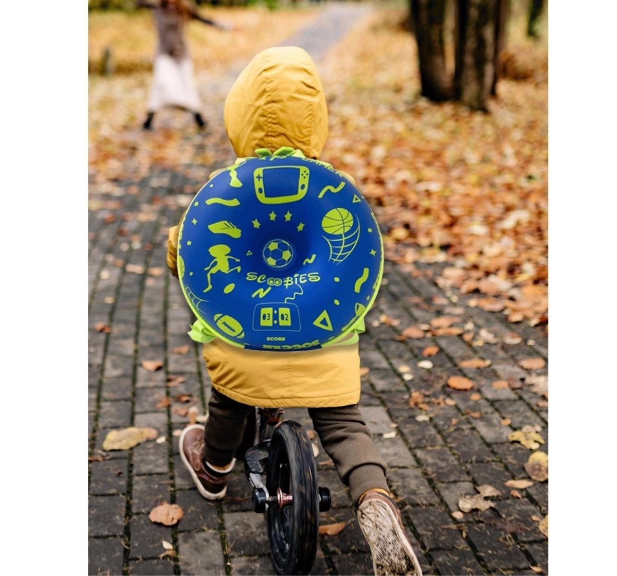 Scoobies Sporty-Donut Elegant And Cute Toddler Backpack For Little Girls Boys Bag, Blue & Green, 14 Cm, 3Y+