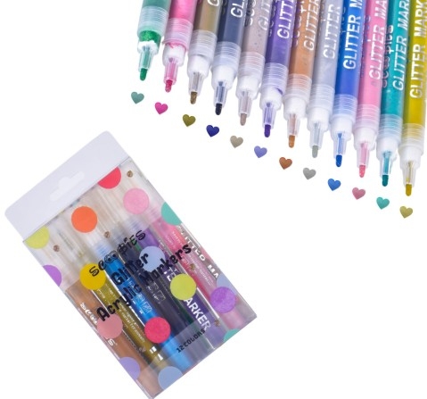 Scoobies Acrylic Markers Acrylic Waterproof Paint Art Marker Pen Set For Rock Painting, Diy Craft Projects, Ceramic, Glass, Canvas, Mug, Metal, Wood, Easter Egg Multicolour, 4 Cm, 3Y+