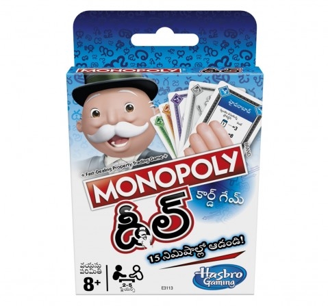 Monopoly Deal Card Game in Telugu, Quick Playing Card Game for 2-5 Players, Multicolor, 8Y+