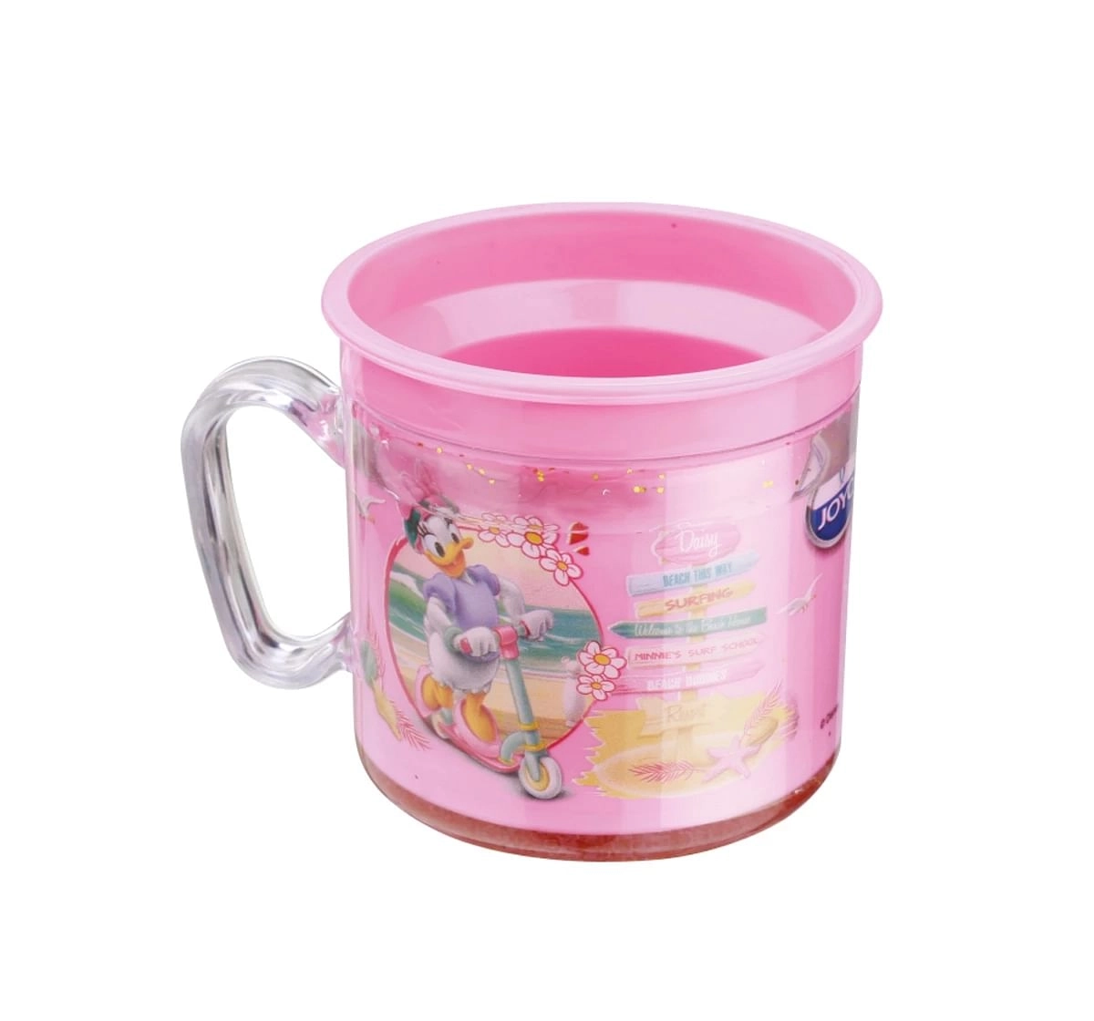 Joyo Disney Princess Double Wall Sail Milk & Tea Mug for Kids with Cartoon Print Mug for Kids with Handle, 190ml, Pink, 3Yrs+