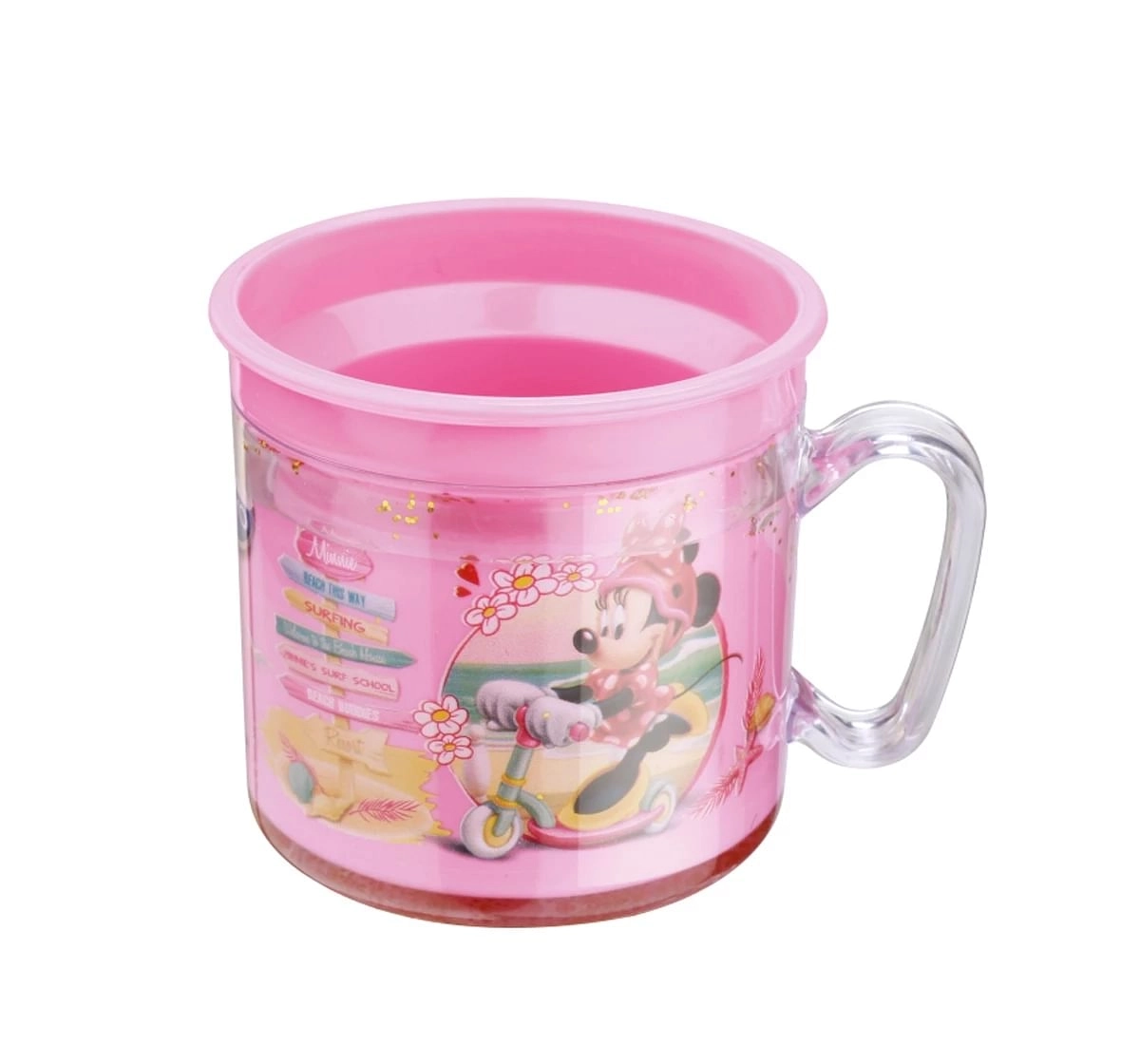 Joyo Disney Princess Double Wall Sail Milk & Tea Mug for Kids with Cartoon Print Mug for Kids with Handle, 190ml, Pink, 3Yrs+