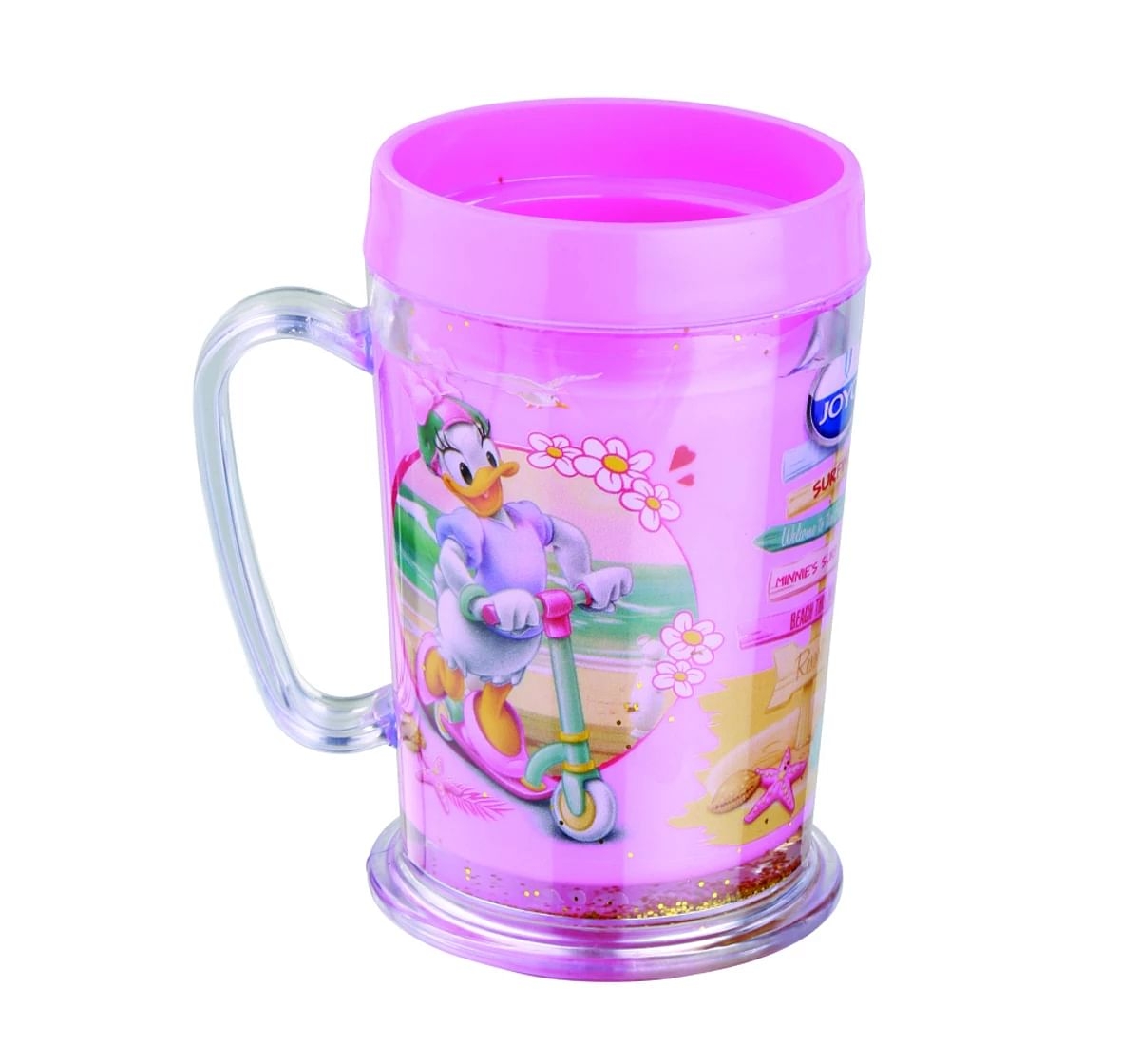 Joyo Disney Mickey Milano Milk & Tea Plastic Mug for Kids with Cartoon Print Mug for Kids with Lid, Yellow, 3Yrs+