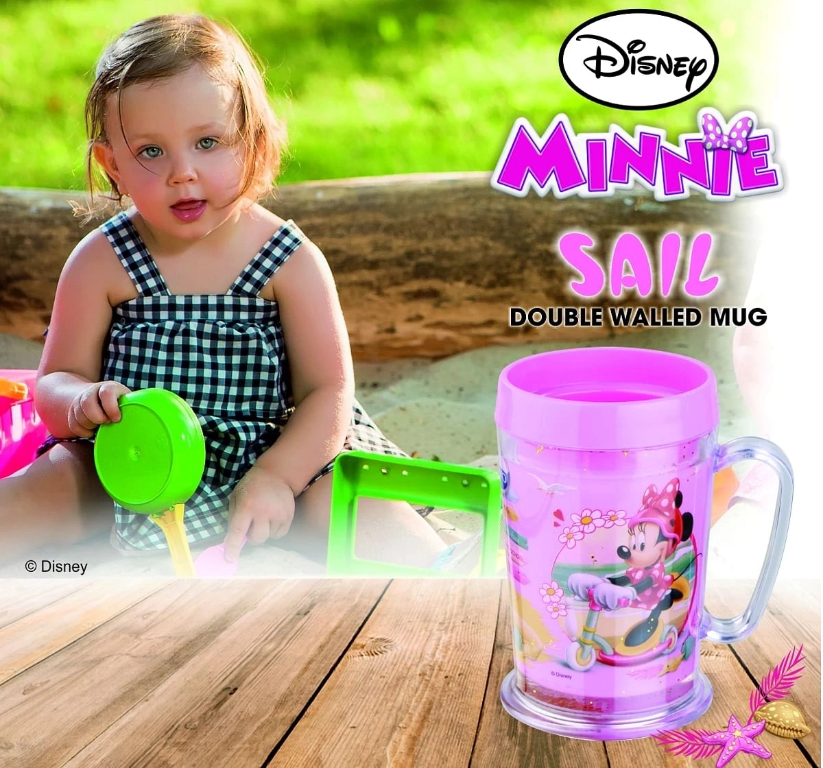 Joyo Disney Mickey Milano Milk & Tea Plastic Mug for Kids with Cartoon Print Mug for Kids with Lid, Yellow, 3Yrs+