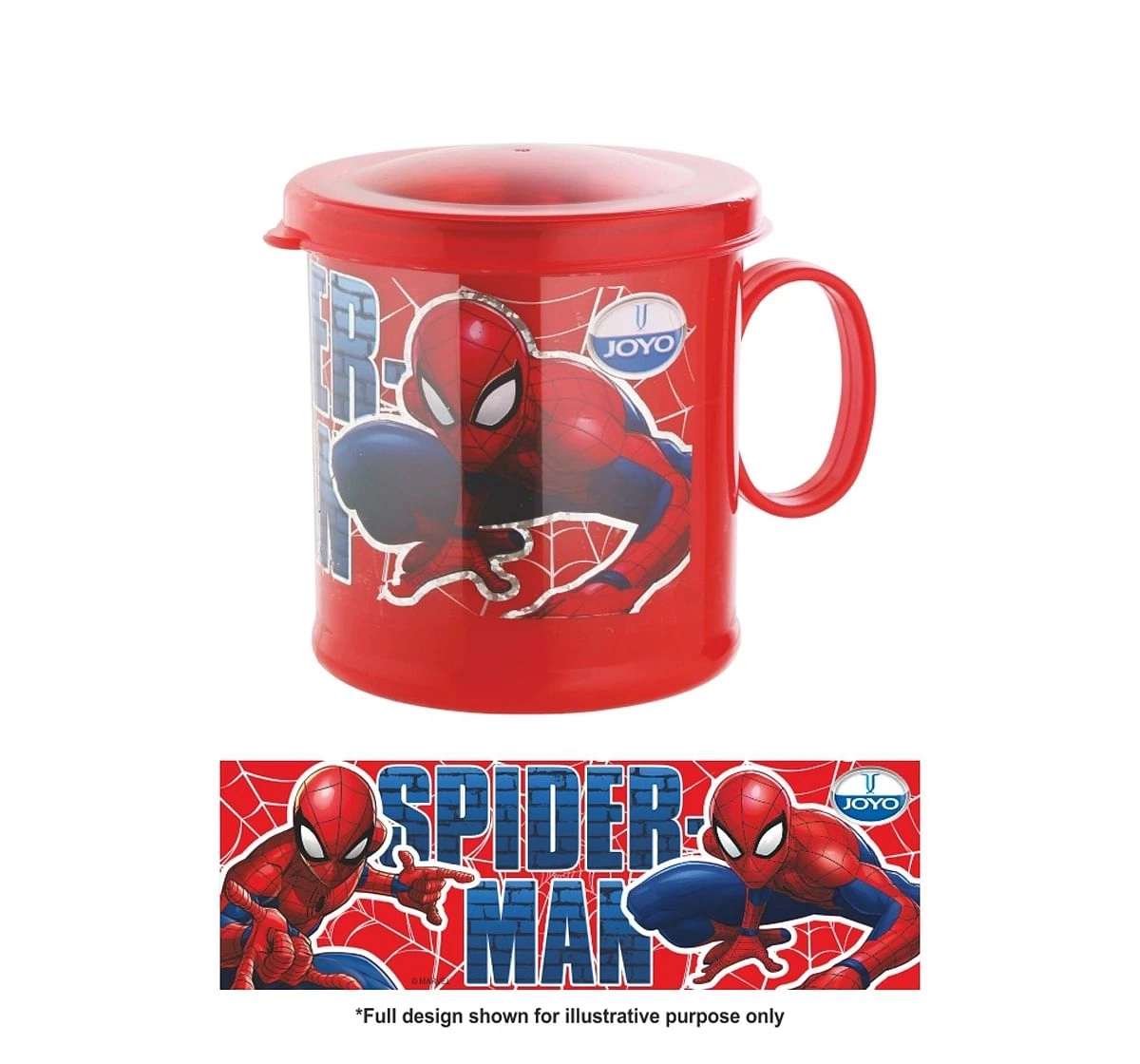 Joyo Marvel Spiderman Espresso Milk & Tea Stainless Steel Mug for Kids with Cartoon Print Mug for Kids with Lid, 250ml, Red, 3Yrs+