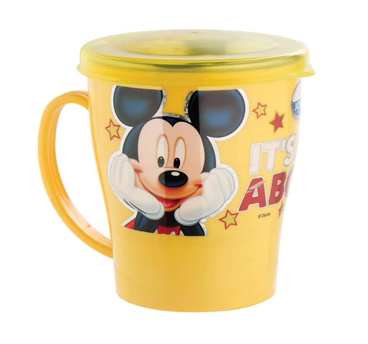 Joyo Disney Mickey Dream Milk & Tea Mug for Kids with Cartoon Print Mug for Kids with Handle, 300ml, Yellow, 3Yrs+