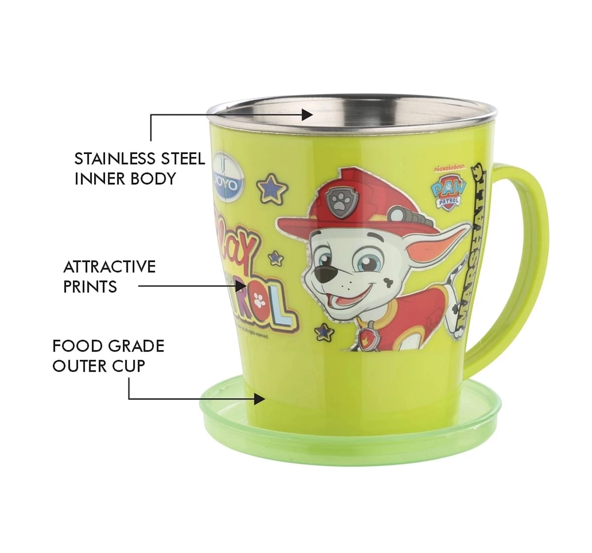 Joyo Marvel Avengers Dream Milk & Tea Mug for Kids with Cartoon Print Mug for Kids with Handle, 300ml, Grey, 3Yrs+