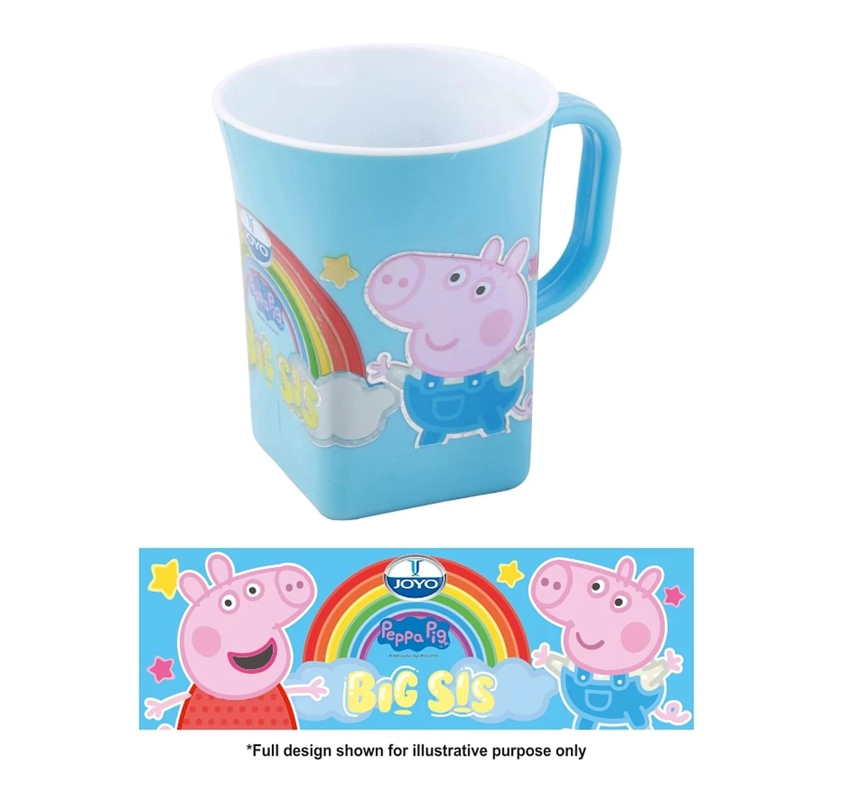 Joyo Disney Peppa Dream Milk & Tea Mug for Kids with Cartoon Print Mug for Kids with Handle, 300ml, Blue, 3Yrs+
