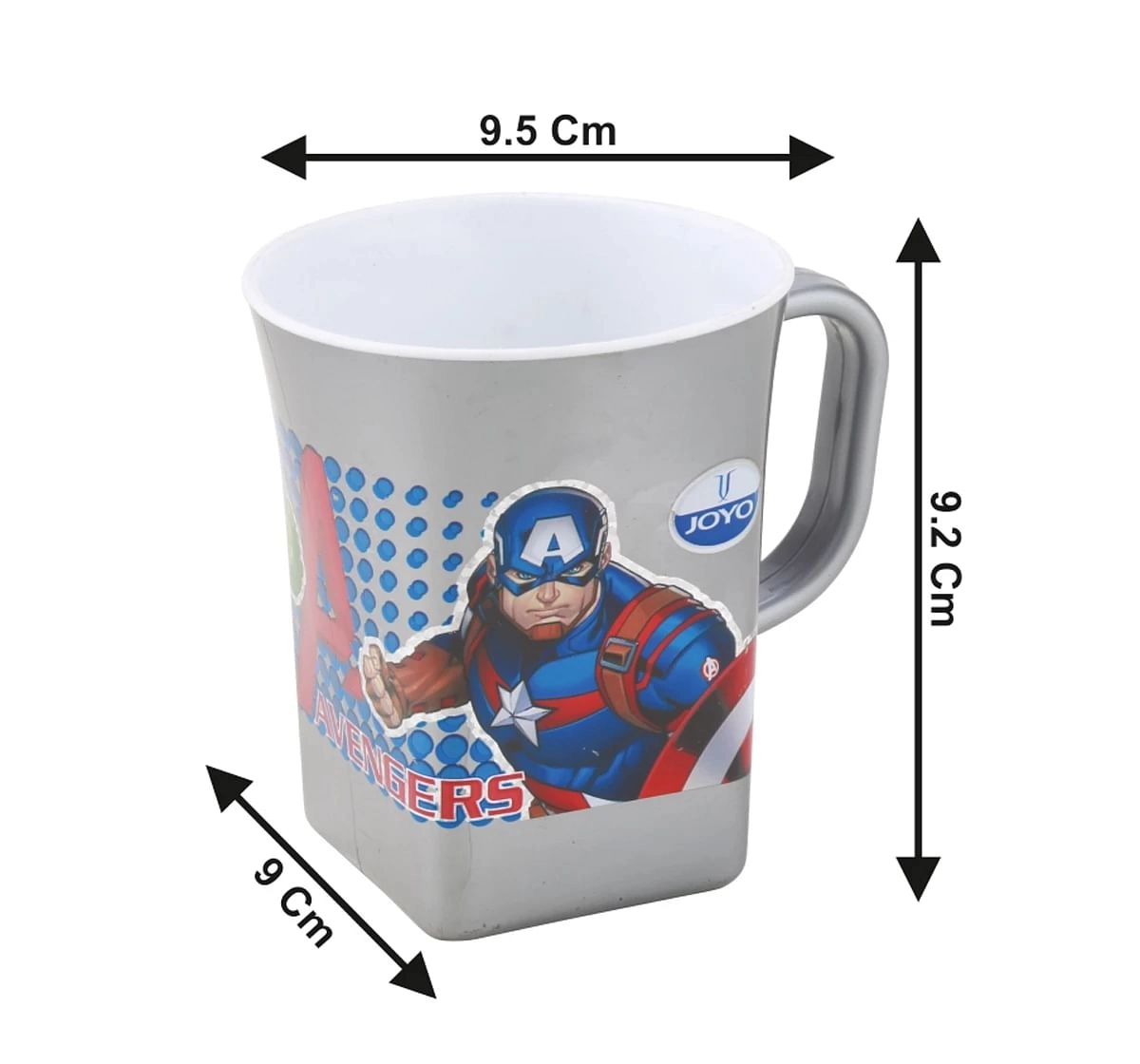 Joyo Marvel Avengers Dream Milk & Tea Mug for Kids with Cartoon Print Mug for Kids with Handle, 300ml, Grey, 3Yrs+